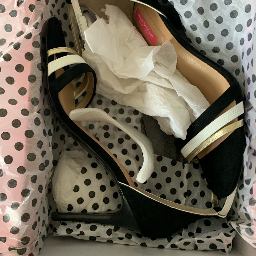 NIB-Isaac Mizrahi Elegant Black Multi-Suede Women's Heels